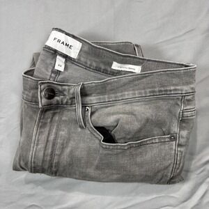 Frame L'Homme Skinny Jeans Women's 33 Light Grey Stretch Athletic Cotton